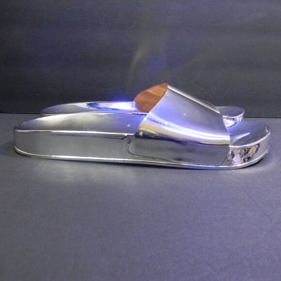 Chinese Laundry Silver Chrome Slide Slip-on Sandals Size 7 NWOB - Picture 4 of 5
